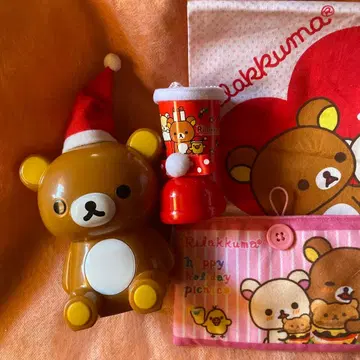 리락쿠마 산타 모자 포함 피규어 모음 세트