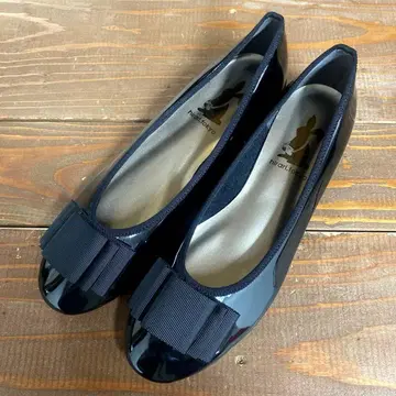 hirari.tokyo 블랙 리본 플랫슈즈 올웨더 타입 25cm