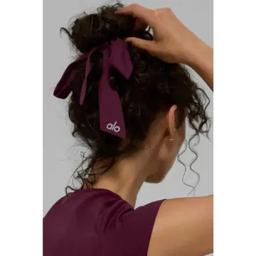 [ 한정판 ] ALO 리본 스크런치 버건디