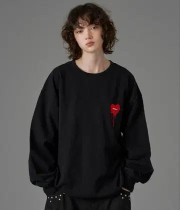 온셰리 하트 로고 드로 코드 맨투맨 M