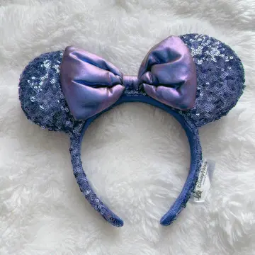 디즈니 머리띠 스팽글 보라색