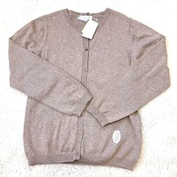 SM2 브라운 니트 가디건 자수 로고 포함 미사용 새상품