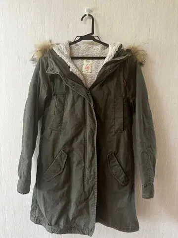 shuca 후드 부착 모즈 코트 M 사이즈 올리브