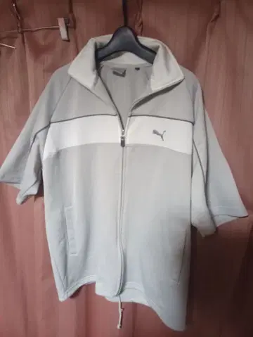 PUMA 그레이 집업 반팔 저지 자켓 사이즈 L