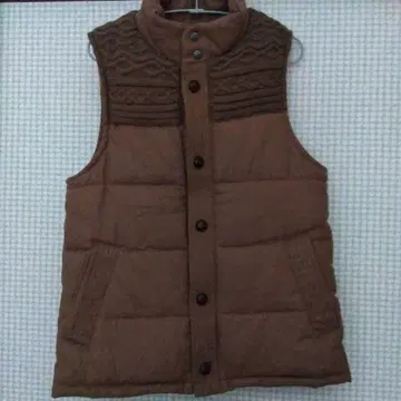 다운 베스트 니트 무늬 베스트 04 울 50% 남성용 브라운