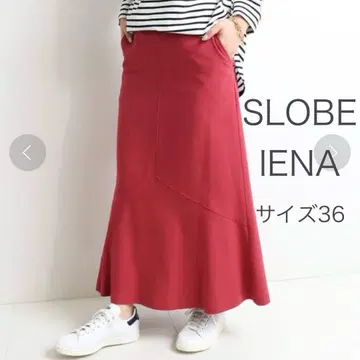 SLOBE IENA 린넨 혼방 밑단 플레어 스커트 36