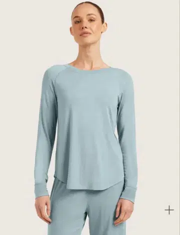 BOODY 래글런 슬리브 탑 미네랄 블루 S