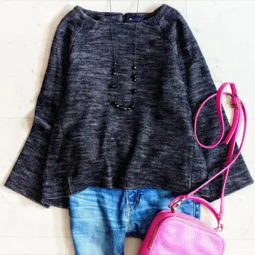 새상품급 마르티니크 martinique 울 보더 풀오버 블랙