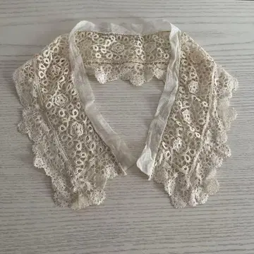 프랑스 앤티크 아이보리 레이스 프릴 탈부착 카라