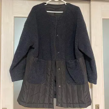 보아 절개 퀼팅 심플 코트