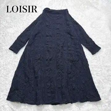 LOISIR 로와지르 주름 가공 체크 롱 원피스 체크 올 패턴