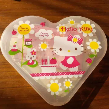 헬로키티 하트형 편지지와 봉투 수납 세트 헤이세이 레트로