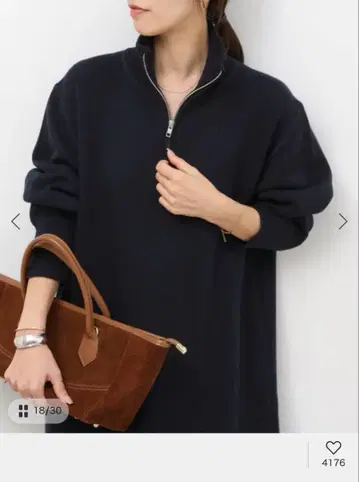 저널 스탠다드 [WEB 한정판] 맨투맨 라이크 하프 지퍼 원피스