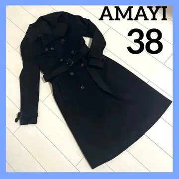 ANAYI 롱 코트 캐시미어 혼방 체스터 코트 블랙 38