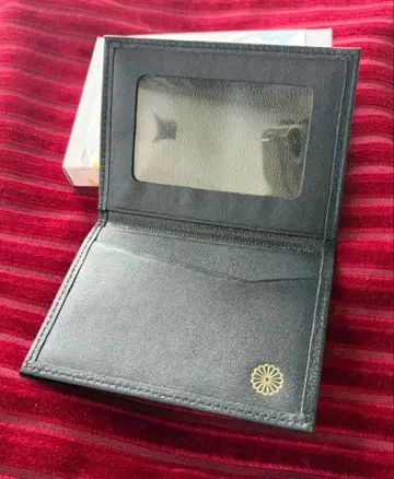 새상품 황궁 국화 문양 지갑 고급 소가죽 교통카드 지갑 블랙 카드 케이스