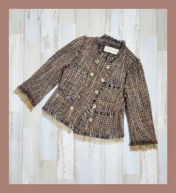 10 [새상품급] 발코니앤드베드 트위드 노카라 자켓