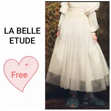 la belle Etude 코르셋 튤 스커트 롱 플레어
