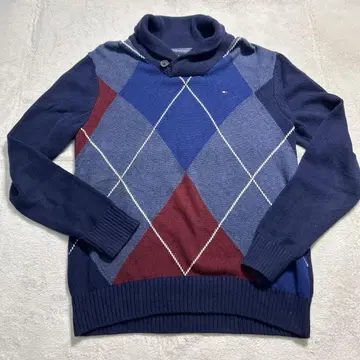 [ 구제 의류 ] Tommy Hilfiger 아가일 무늬 숄카라 스웨터