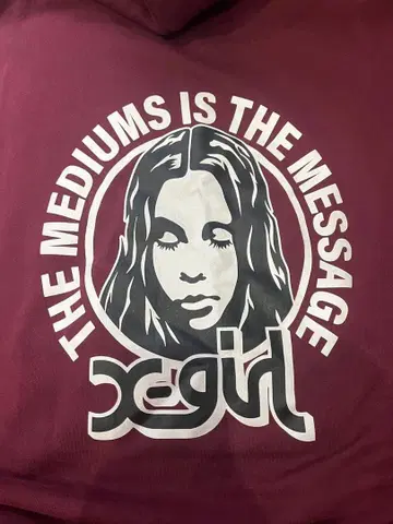 x-girl 후드티 버건디 XL