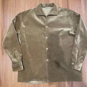 AURALEE FINX CORDUROY SHIRT KHAKI