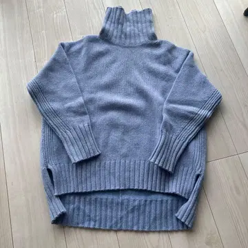 투모로우랜드 터틀 니트 케이블 니트 스웨터 블루