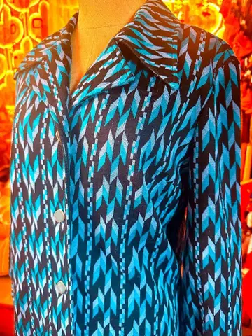 쇼와 레트로 기하학 패턴 자켓