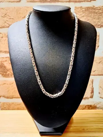 미사용! 실버 925 Silver 925 초와이드 비잔틴 목걸이