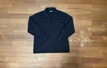 GU 블랙 버튼 긴팔 셔츠 S 사이즈 오픈 카라 포켓 부착