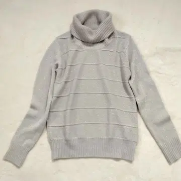 Reflect 라이트 그레이 라메 터틀넥 니트 울 혼방 9