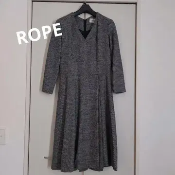 ROPE 체크 무늬 V넥 원피스