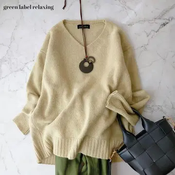 새상품급 그린 라벨 릴랙싱 포근한 울 스웨터 울 & 폭스 혼방