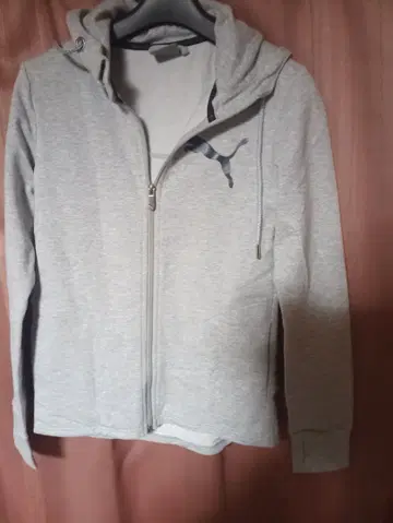 PUMA 스테디셀러 그레이 로고 후드티 후드 부착 M