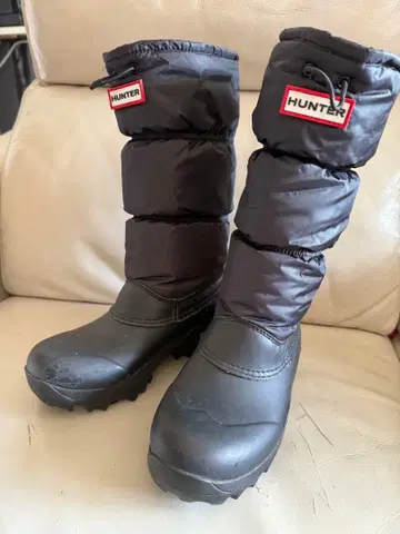 HUNTER 방수 블랙 다운 부츠 22cm
