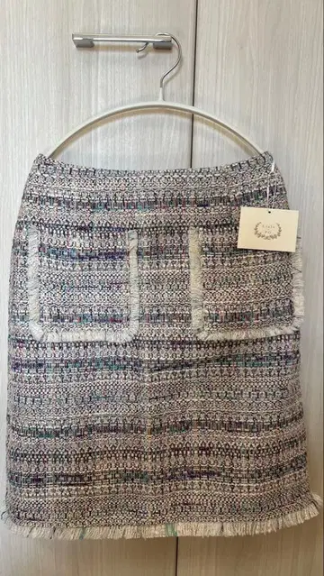 [ 시착만 한 새상품급 ] Liala x PG 트위드 스커트 화이트