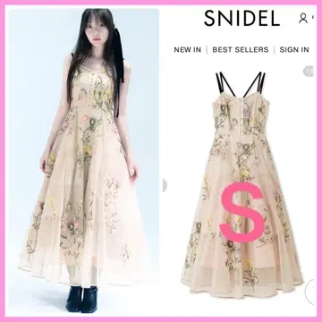 완판 신상 새상품 SNIDEL 스나이델 자수 튤 드레스