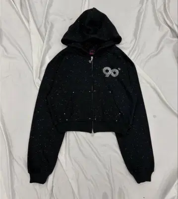 9090girl Logo Glitter Zip Hoodie L