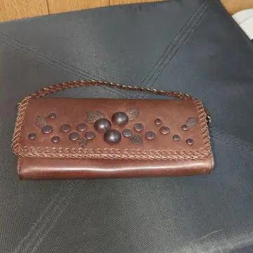 키타무라 Kitamura 브라운 가죽 장지갑 장식 포함