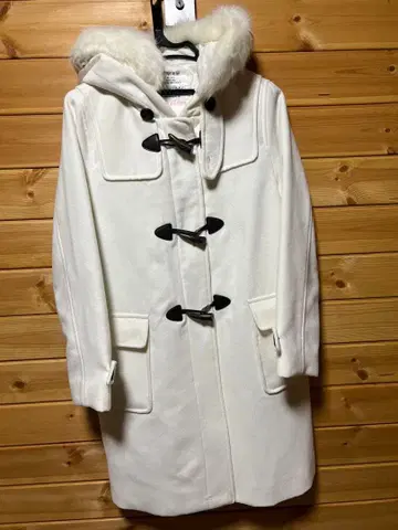 Heather 화이트 더플 코트 퍼 포함