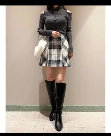 SNIDEL 로빙 체크 스커트