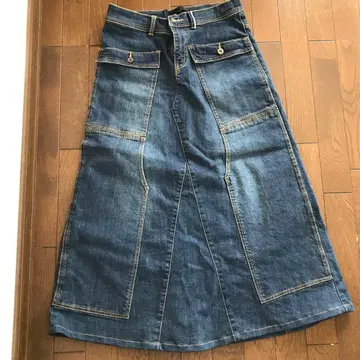 ALISTAIR 데님 롱 스커트