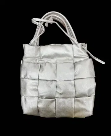 VIS 실버 가죽 숄더백