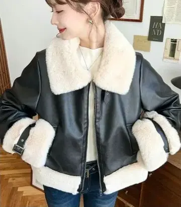 블루종 코트 자켓 퍼 가죽 자켓 여성용 아우터