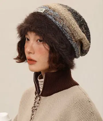 니트 모자 비니 베이지 계열 프리 사이즈