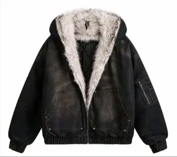 [ 최저가 ] 빈티지 가공 퍼 데님 자켓