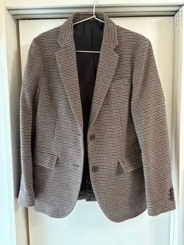 UNIQLO 브라운 체크 무늬 테일러드 자켓