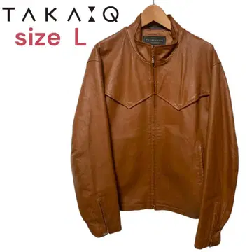 TAKA-Q 가죽 자켓 천연 가죽 브라운 L 사이즈