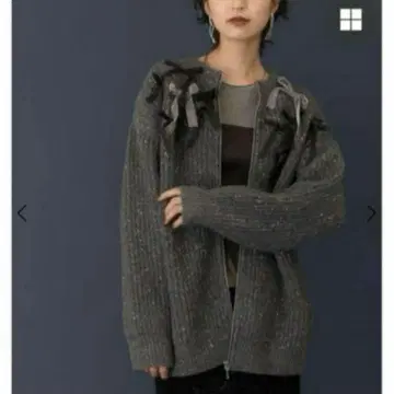 Eimee Law 랜덤 리본 라메 네프 ZIP 가디건 SCOTCLUB