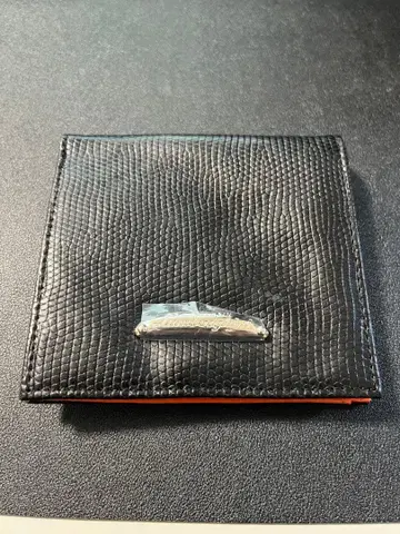 새상품 Lamborghini 접이식 지갑 블랙 오렌지 내부