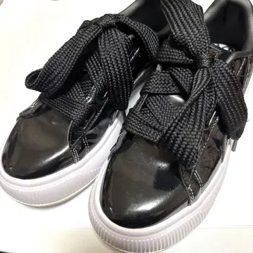 PUMA 마유 하트 페이턴트 통굽 스니커즈 여성용