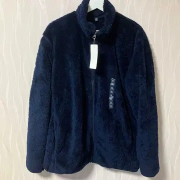 [ 새상품 ] 유니클로 퍼리 리프 플리스 풀 지퍼 자켓 네이비 MUJI